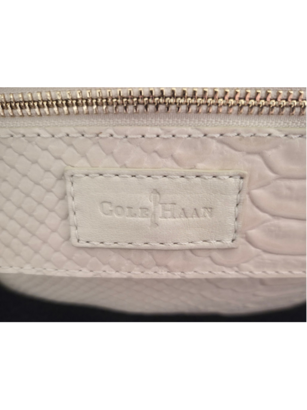 Cole Haan Ivory Leather Bag Quiet Luxury Old Money Y2K Exotic Shoulder Purse
